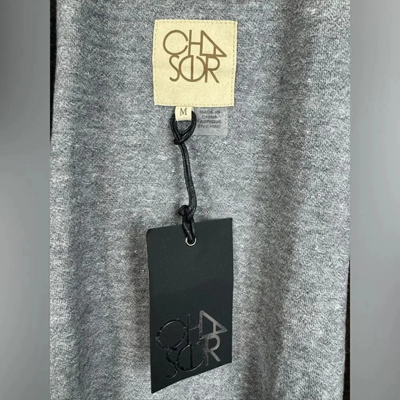 Chaser Tank Top Medium Heathered Gray Round Neck Scoop Back Jersey Knit NWT - Picture 4 of 4